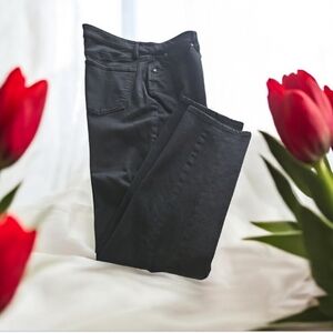Talbots Slim Ankle Curvy Black Jeans Size 12 5 Pockets Belt Loops